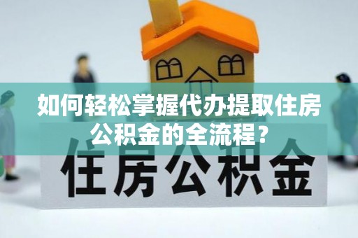 横栏如何轻松掌握代办提取住房公积金的全流程？