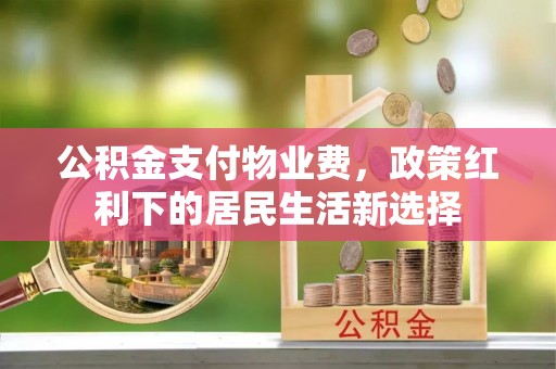 横栏公积金支付物业费，政策红利下的居民生活新选择